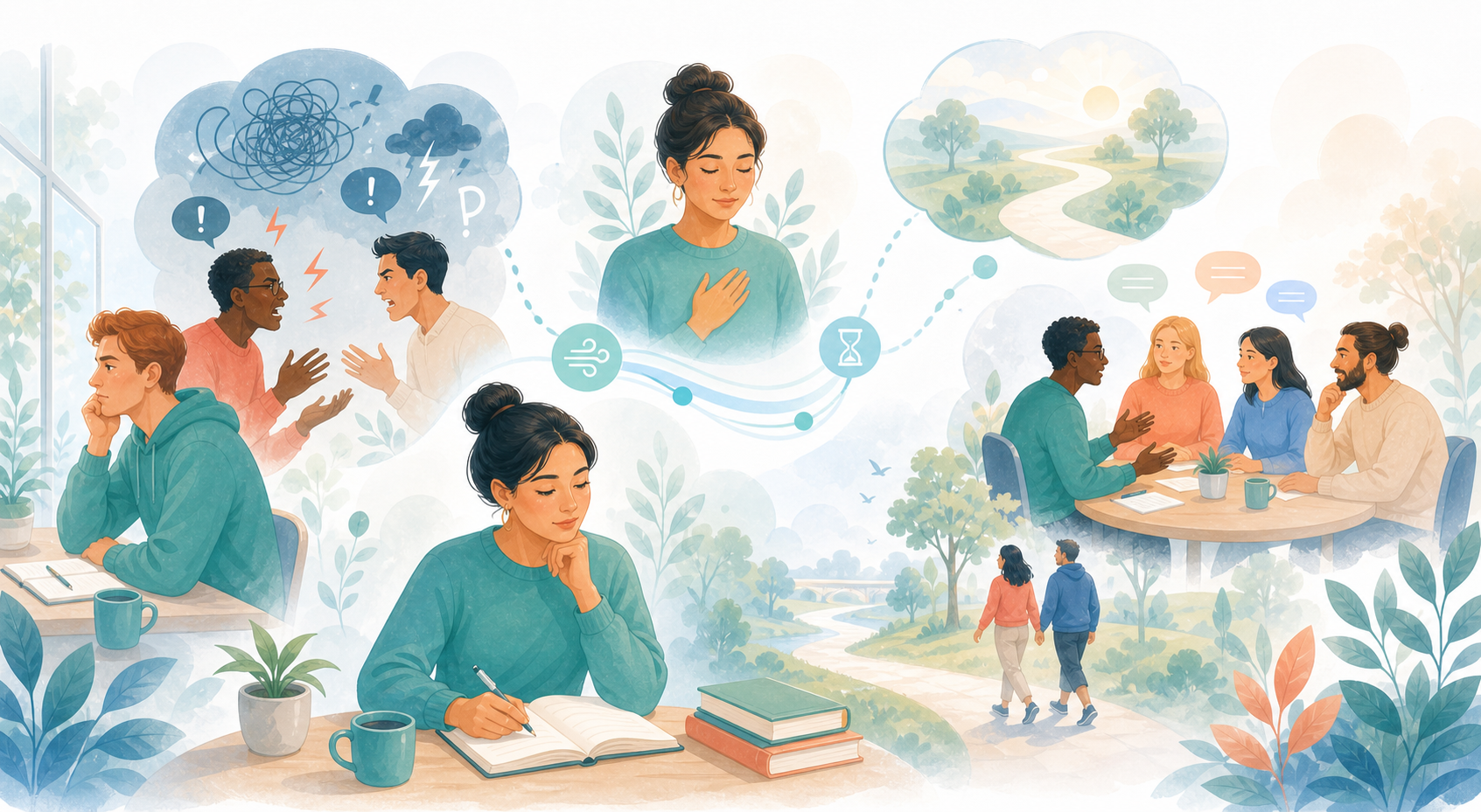 Unieke illustratie bij Reflectie in plaats van reactie